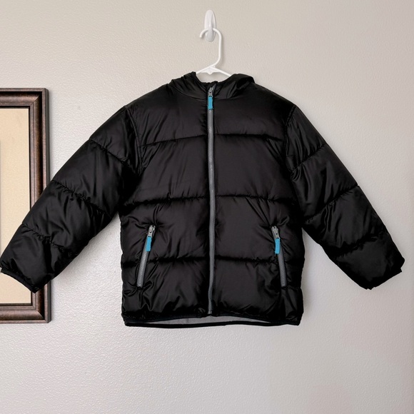Old Navy Black Hooded Puffer Coat Size Medium - Picture 1 of 6